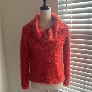 MINKPINK Plush Orange Cowl Neck Sweater